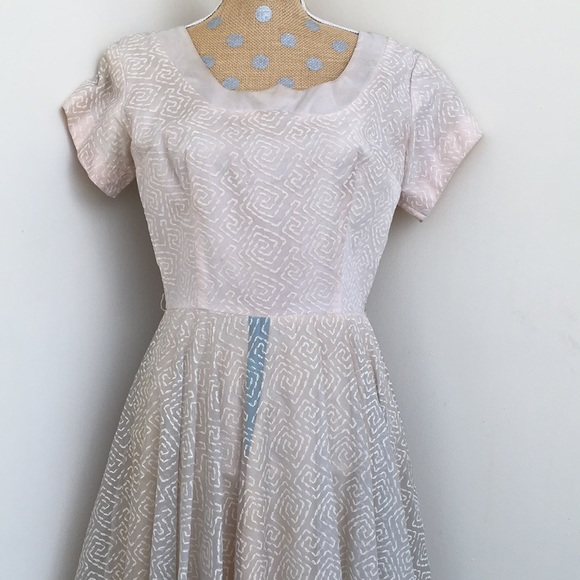 Vintage Flocked Dress - Picture 3 of 7